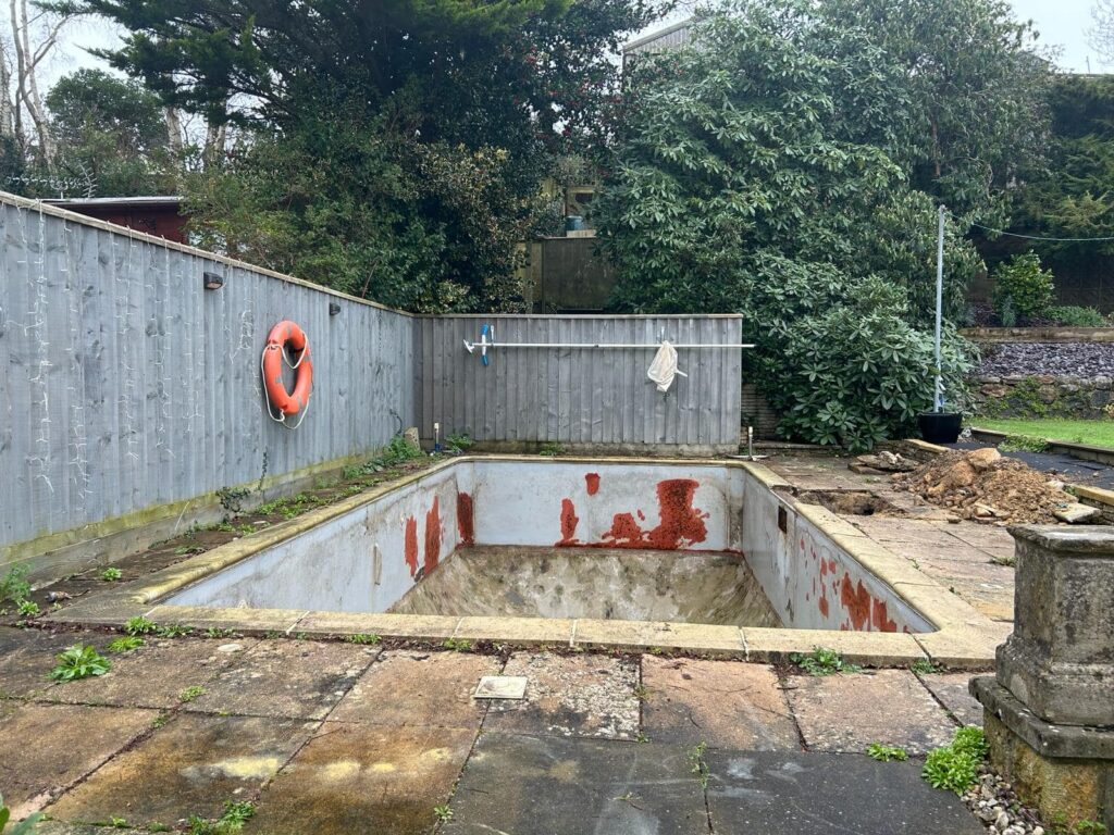 Resin bound pool surround before installation