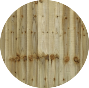 Featherboard timber fence panels as a garden boundary