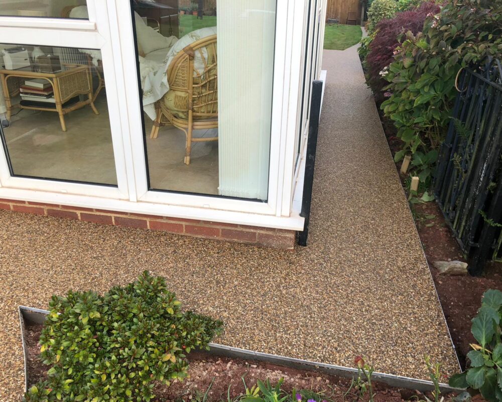 Resin bound pathway and driveway installation