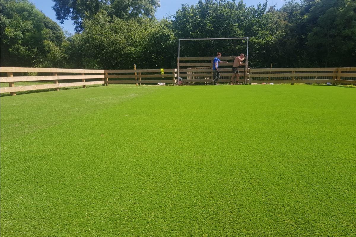 Artificial grass installed for school football pitch