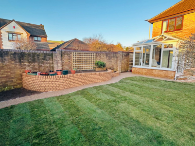 Garden renovation with resin bound pathway and planting borders