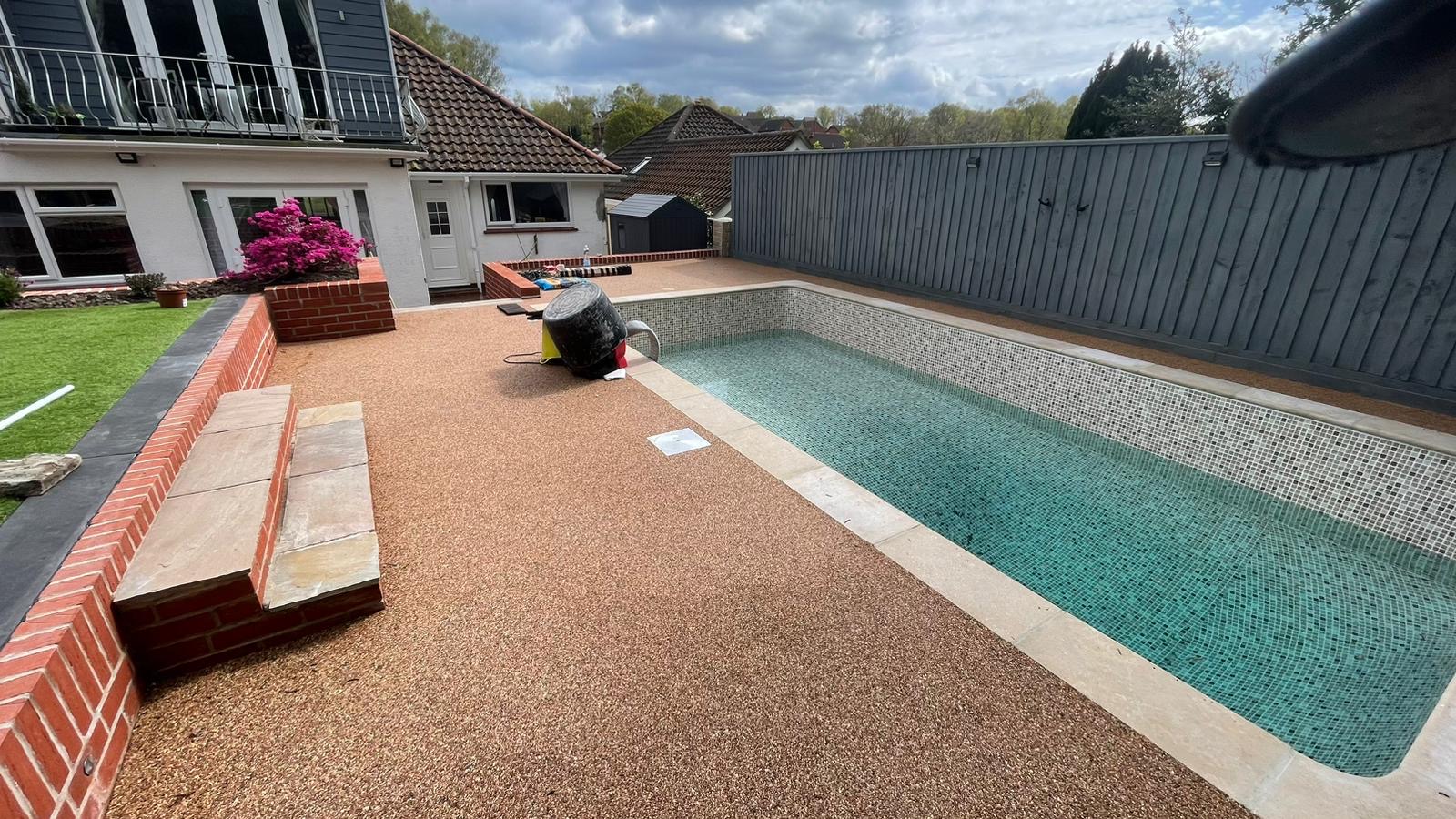 Resin bound swimming pool surround by Outdoor Home Improvements