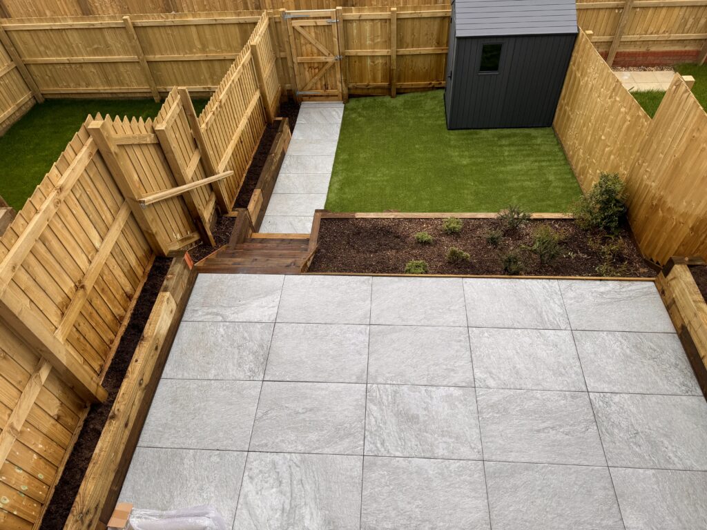 New build housing development landscaping and grounds