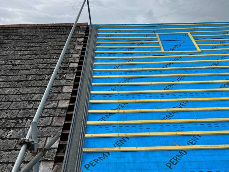 Roof outline with skylight installation
