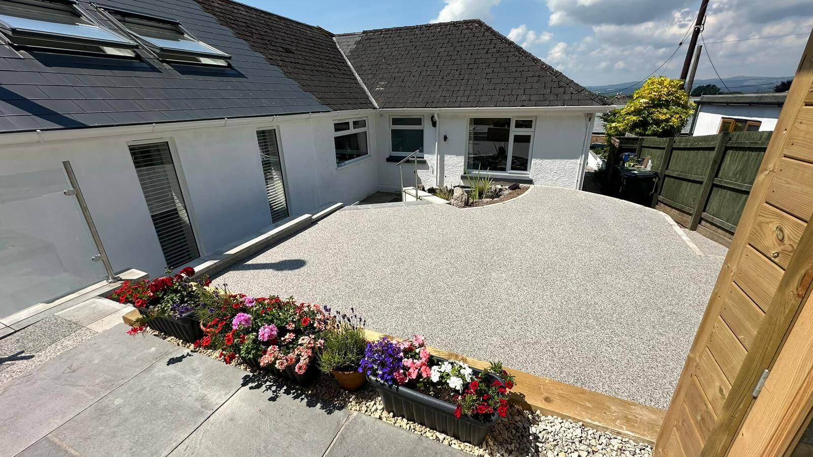 Moonlight Frost resin bound patio in back garden