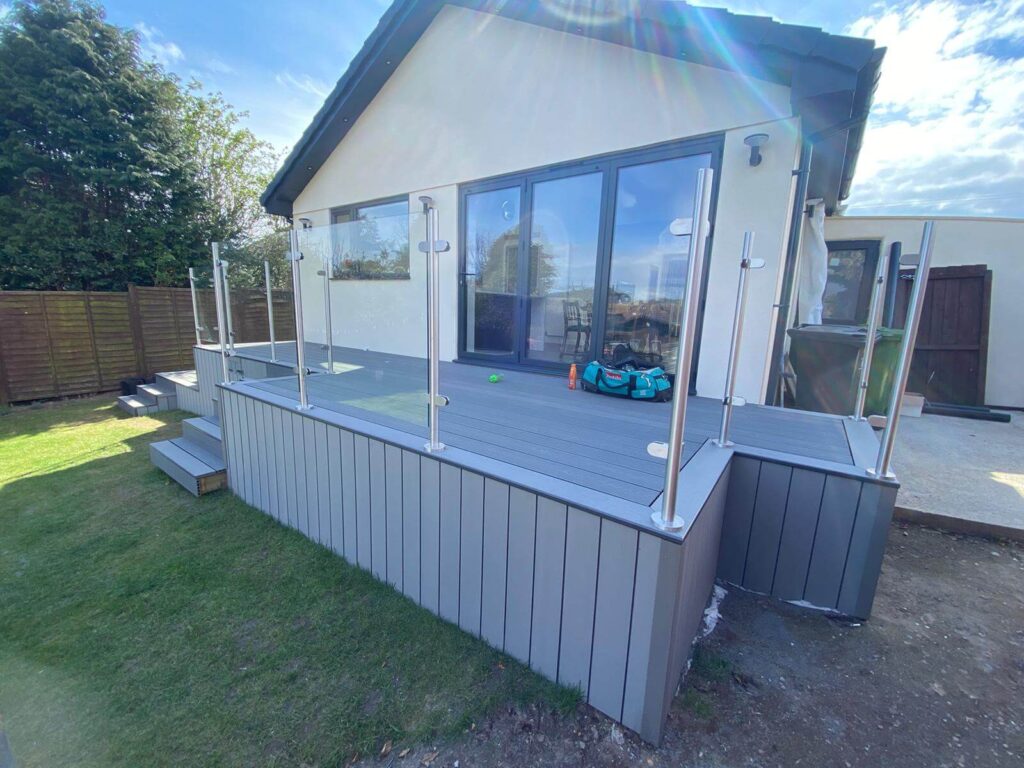 Small composite decking balcony installation