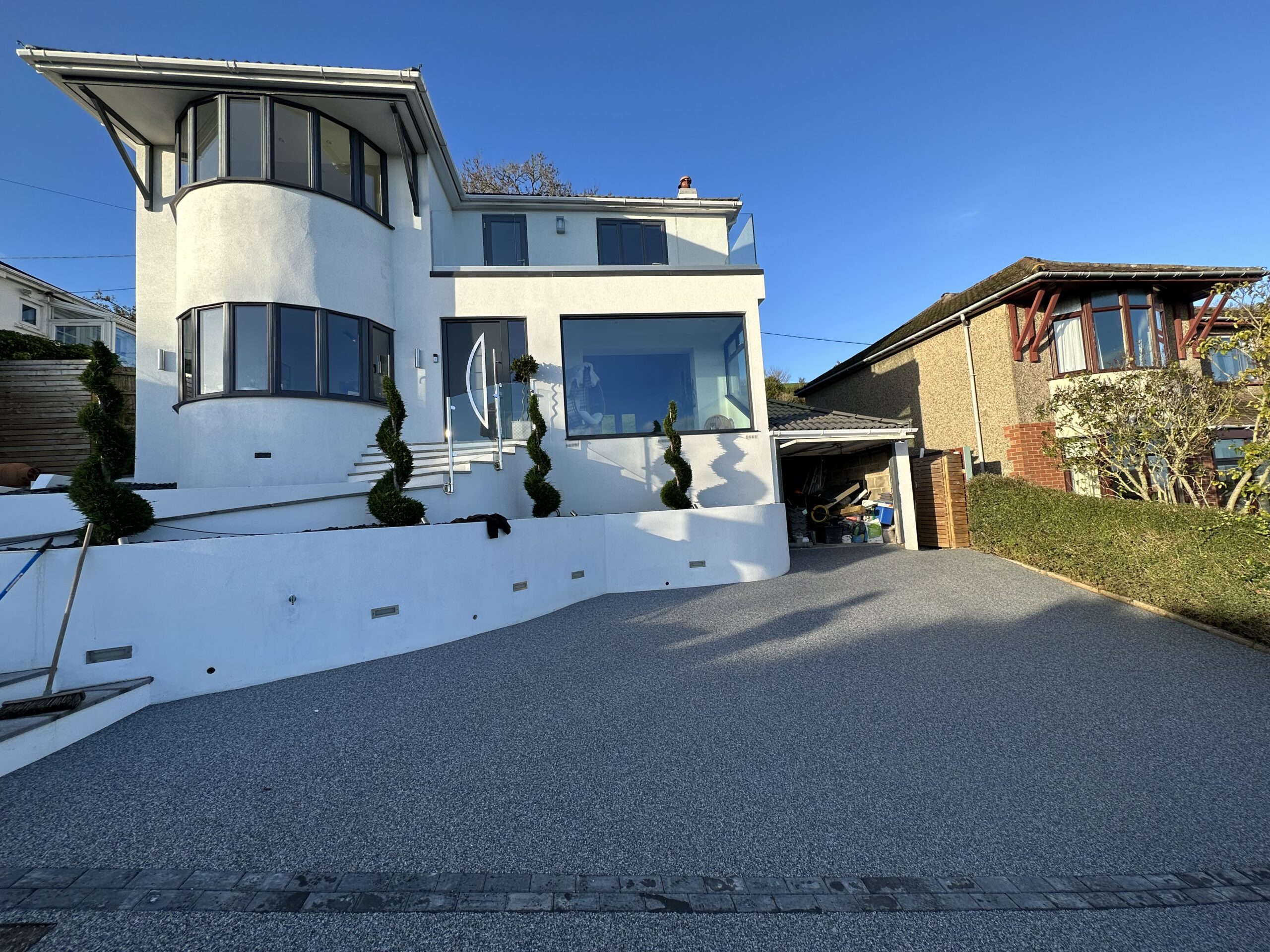 Front view of residential resin bound driveway