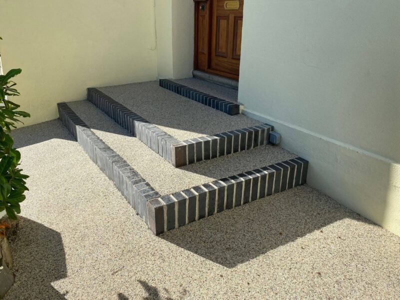 Grey resin bound steps installation