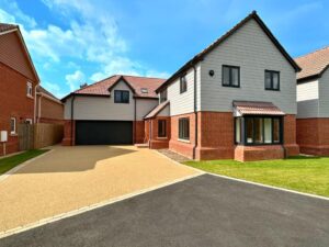 Resin driveway for a new housing development