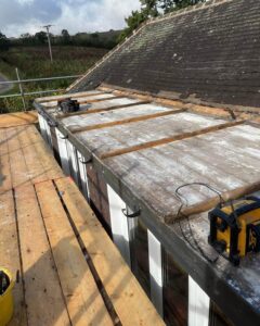 Felt Roofing Installation In Progress