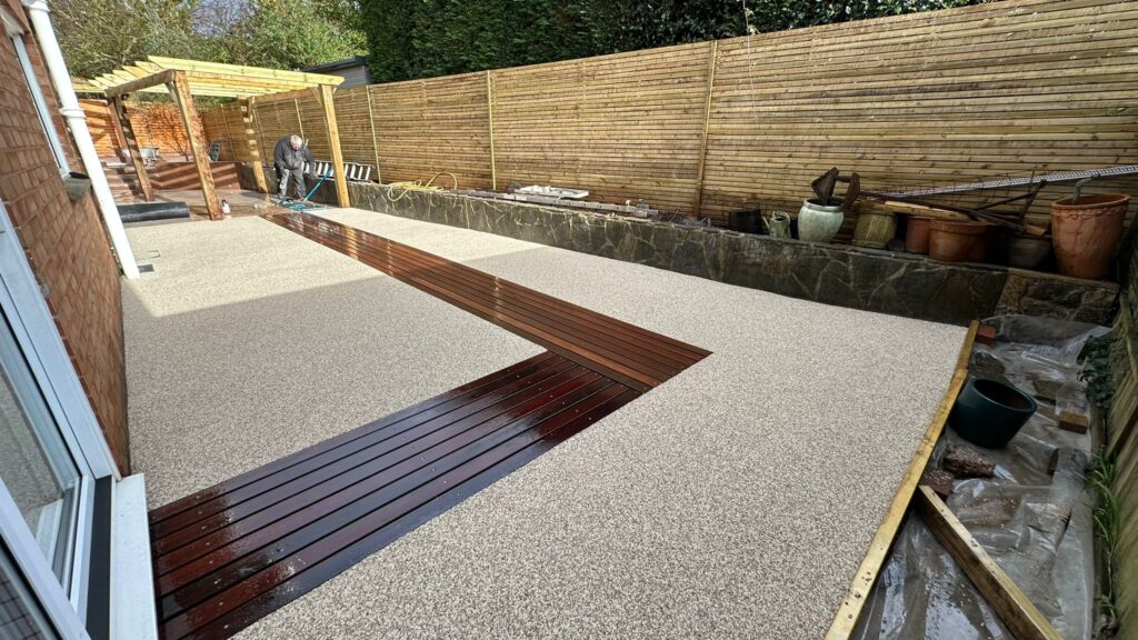 resin bound hardwood feature decking strips exeter