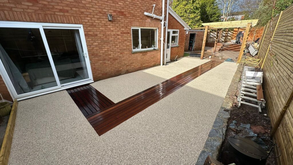 resin bound surface hardwood strips rear house exeter