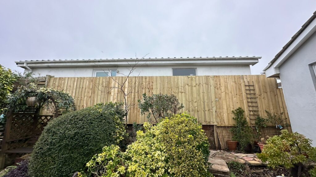 front view of new fencing