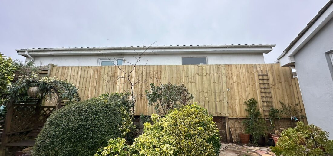 front view of new fencing