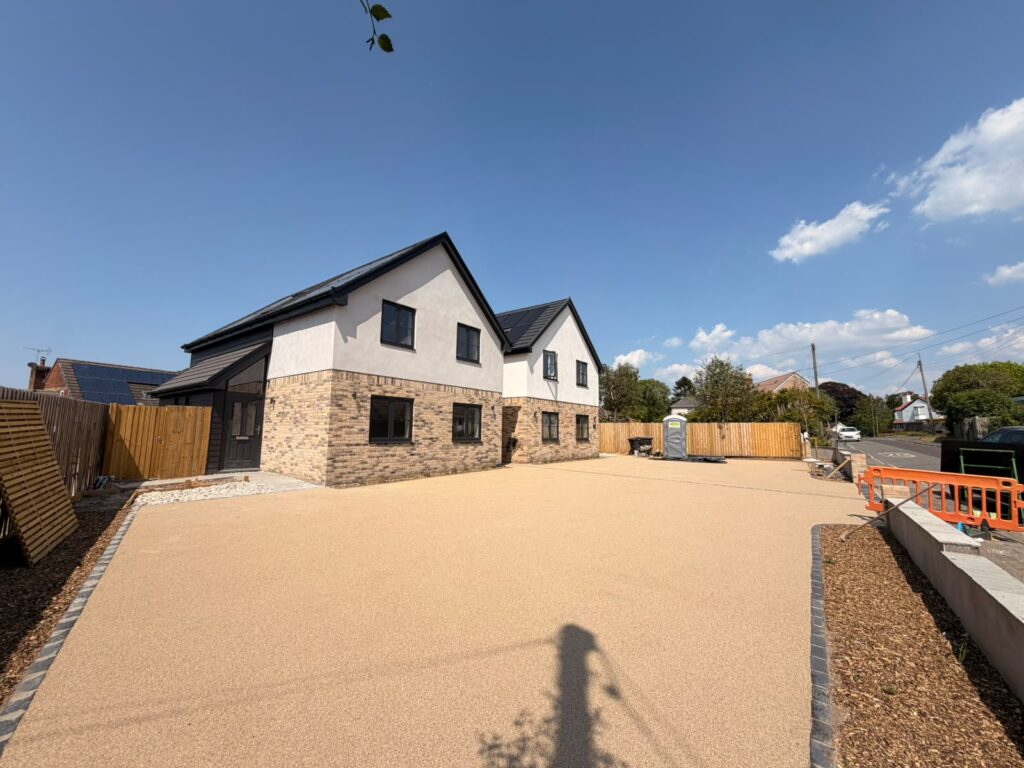 Resin bound driveway and parking area across a new build housing development, Bristol